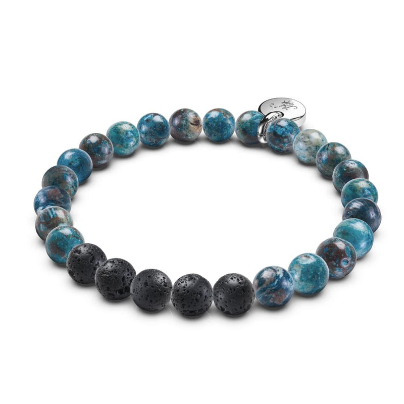 Oceanic Marble x Lava Rock Bead Bracelet