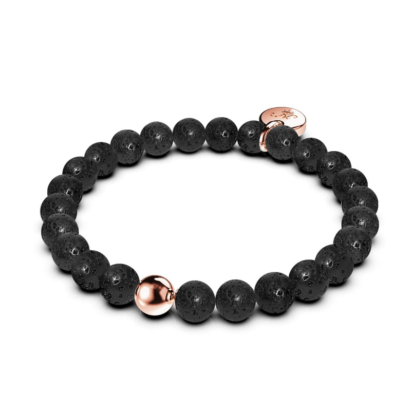 Pompeii | Black Lava Rock Diffuser | 18k Rose Gold | Expression Bracelet
