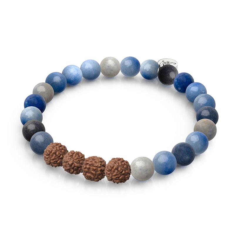 Elemental Energy | Blue Aventurine x Rudraksha |  Mala Bracelet