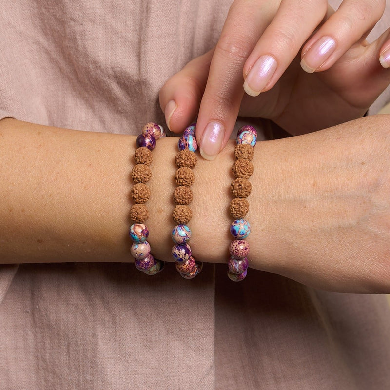 Gaia | Purple Regalite x Rudraksha |  Mala Bracelet