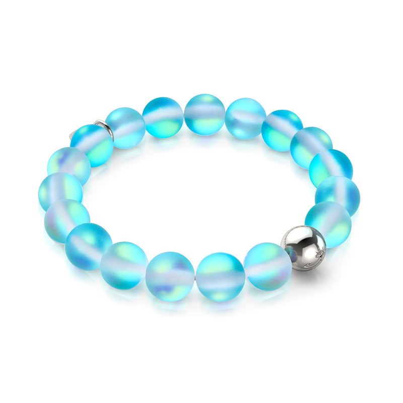 Aquamarine | Silver | Mermaid Glass Statement Bracelet