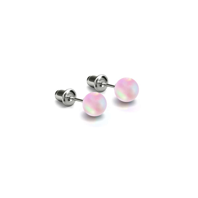 Pink | .925 Sterling Silver | Mermaid Glass Mini Stud Earrings