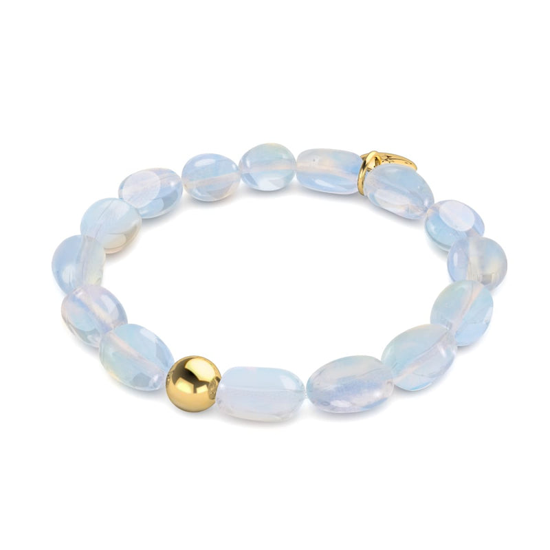 Opal Moonstone  x .925 Sterling Gold Vermeil | Pebble Bracelet