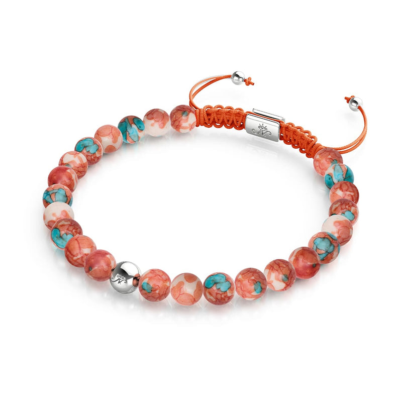 Picasso Porcelain Macrame Bracelet | Rusted Teal