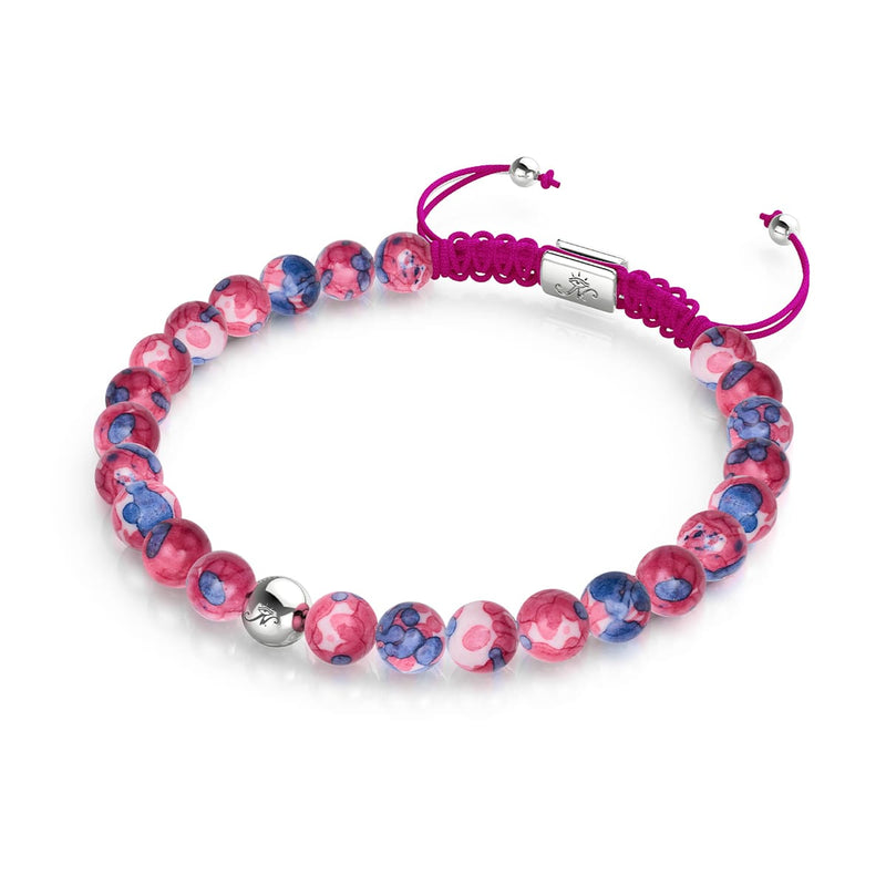 Picasso Porcelain Macrame Bracelet | Violet Cranberry
