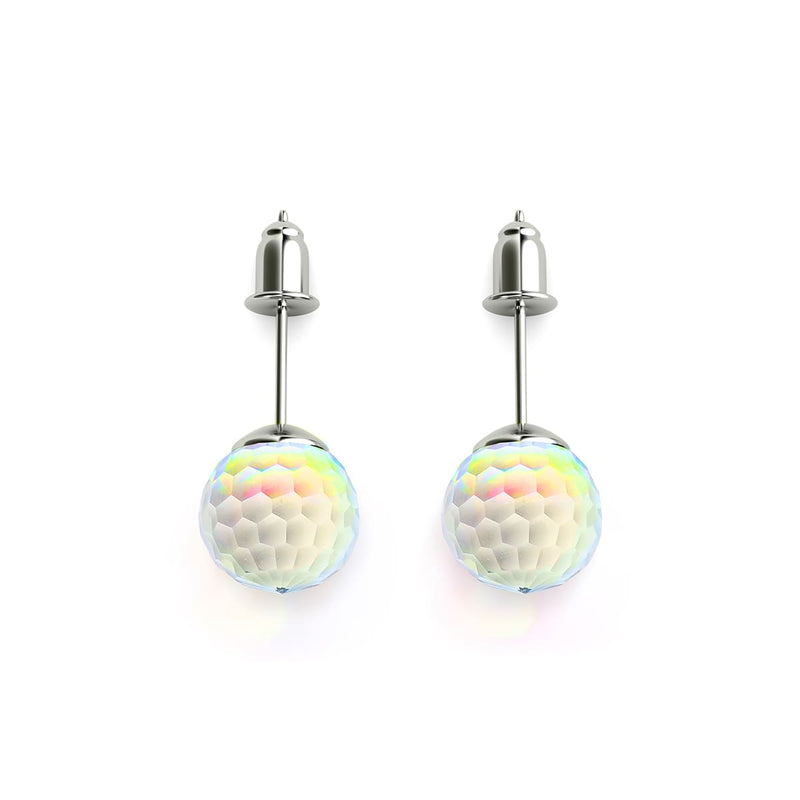 Rainbow White | .925 Sterling Silver | Prisma Stud Earrings
