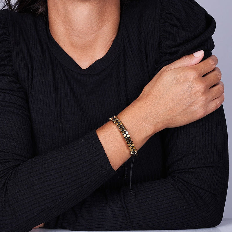 Sacred Geom | Gold Hematite | Gunmetal | Octahedron Bracelet