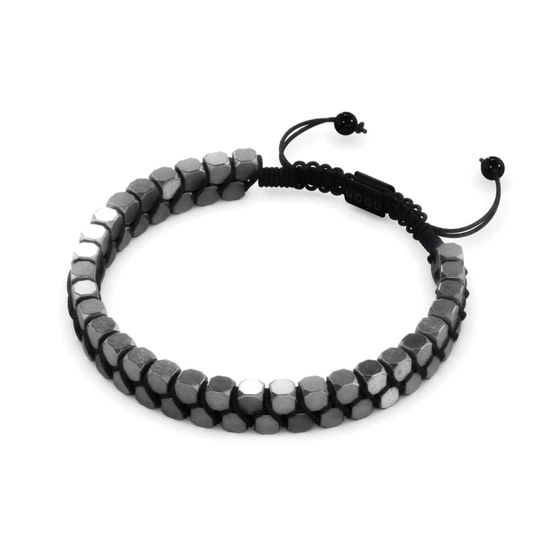 Sacred Geom | Matte Hematite | Gunmetal | Octahedron Bracelet