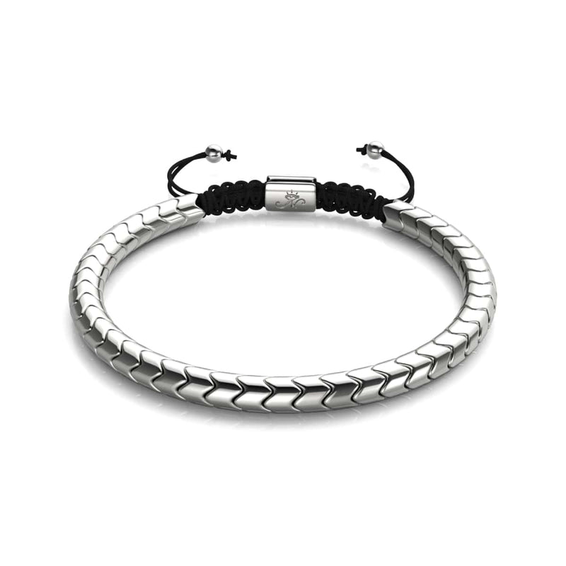 Serpentine | Silver Hematite x Silver | Wave Bracelet
