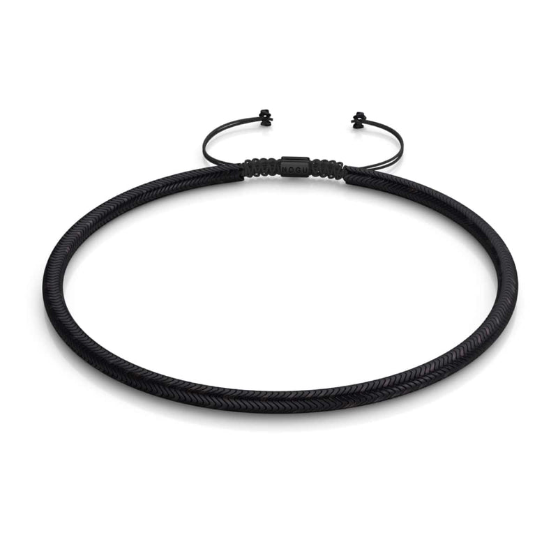 Serpentine | Onyx Hematite x Gunmetal | Double Wave Necklace