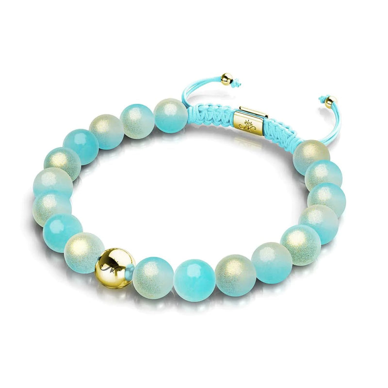 Blueberry Mousse | Shimmer Glass | Macrame Bracelet