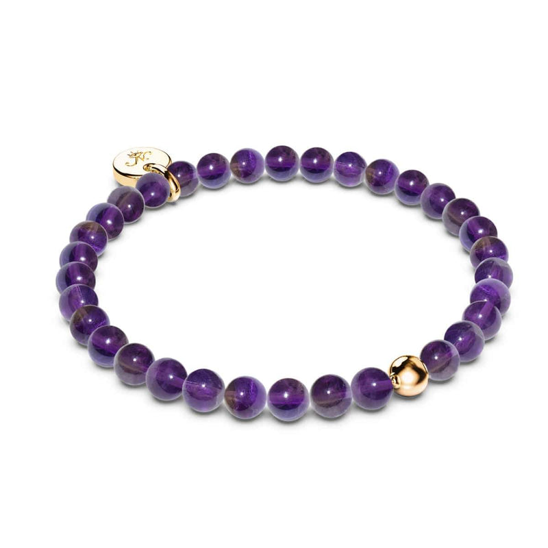 Amethyst | .925 Sterling Gold Vermeil | Healing Gemstone Bead Bracelet