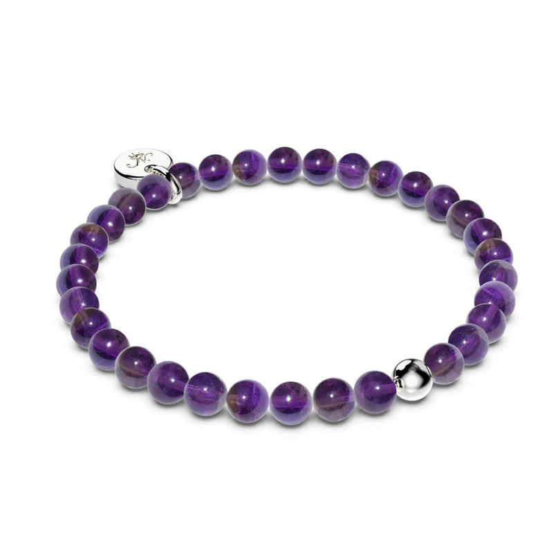 Amethyst | .925 Sterling Silver | Healing Gemstone Bead Bracelet