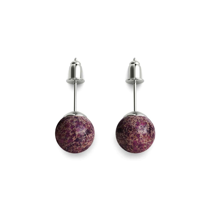 Purple Regalite | .925 Sterling Silver | Gemstone Stud Earrings