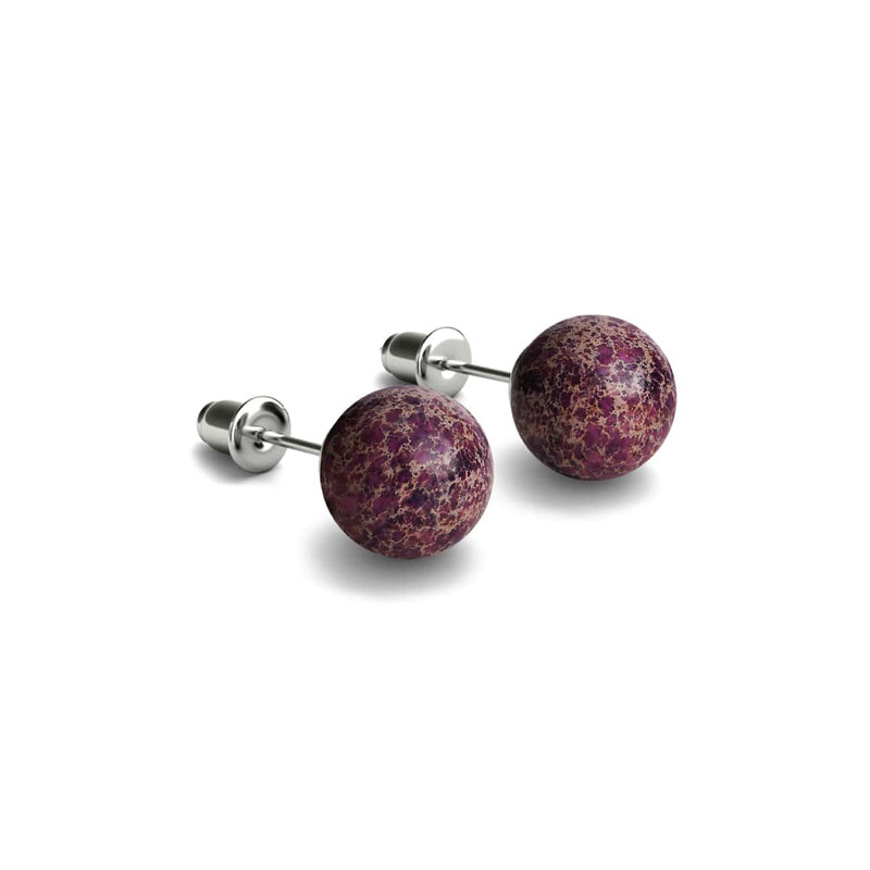Purple Regalite | .925 Sterling Silver | Gemstone Stud Earrings