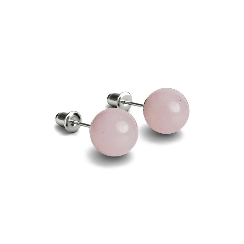 Rose Quartz | .925 Sterling Silver | Gemstone Stud Earrings