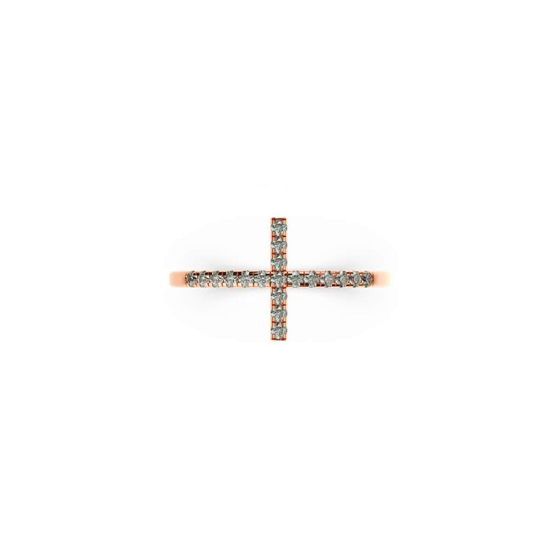 Blessed | Rose Gold Vermeil | CZ Diamond Cross Ring