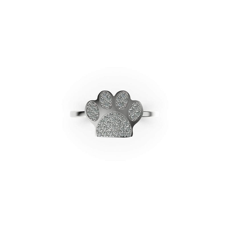 Paw | .925 Sterling Silver | CZ Diamond Pup Print Ring