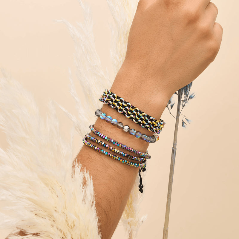 Chameleon Links | Original Kismet Bracelet | Black x Unicorn Silver