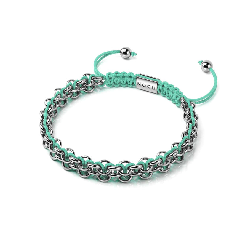 Peacock Links | Mini Kismet Bracelet | Teal x Silver