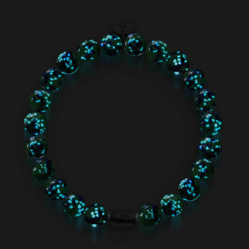 Blue Mint | .925 Sterling Silver | Firefly Glass Bracelet