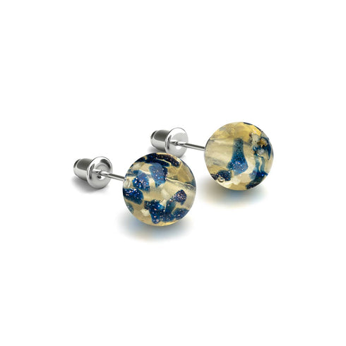 Sandstone Flame | .925 Sterling Silver | Firefly Glass Stud Earrings
