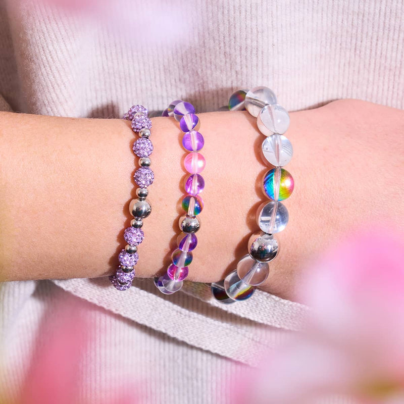 Rainbow Sky | .925 Sterling Silver | Galaxy Glass Statement Bracelet