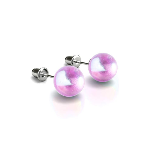 Ultraviolet | .925 Sterling Silver | Galaxy Glass Stud Earrings