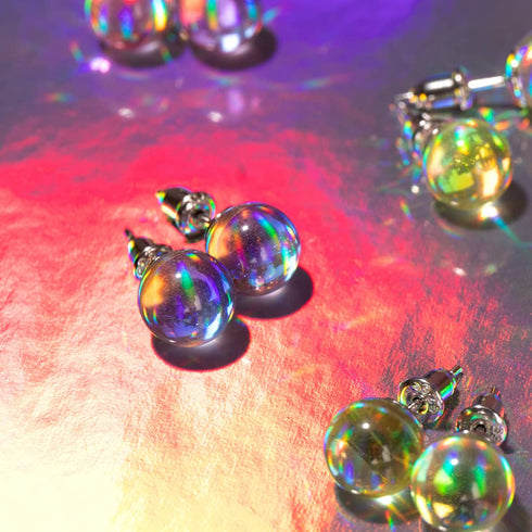 Ultraviolet | .925 Sterling Silver | Galaxy Glass Stud Earrings